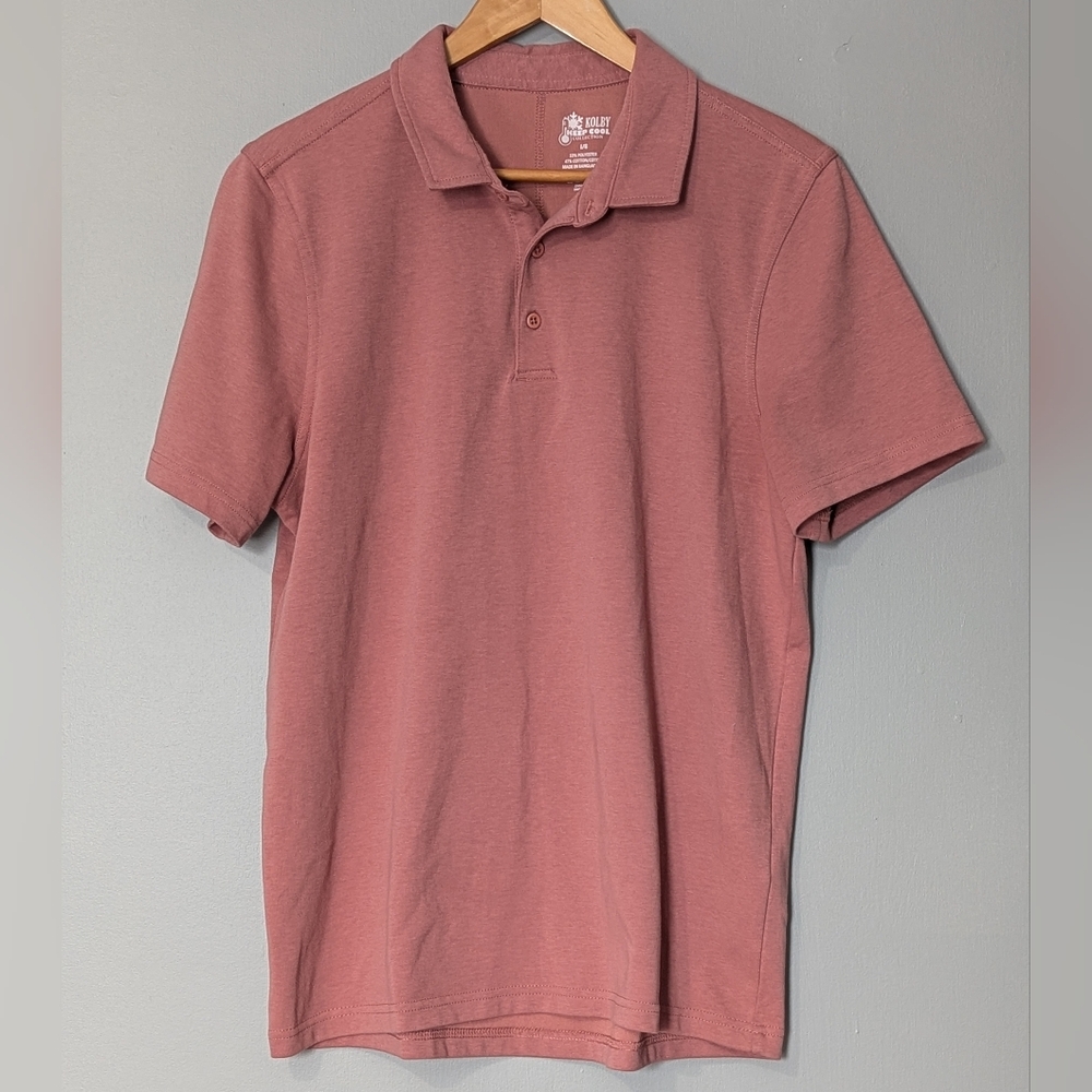 Kolby Keep Cool Collectionโ Men's Short-sleeve Polo Shirt Dusty Rose Casual